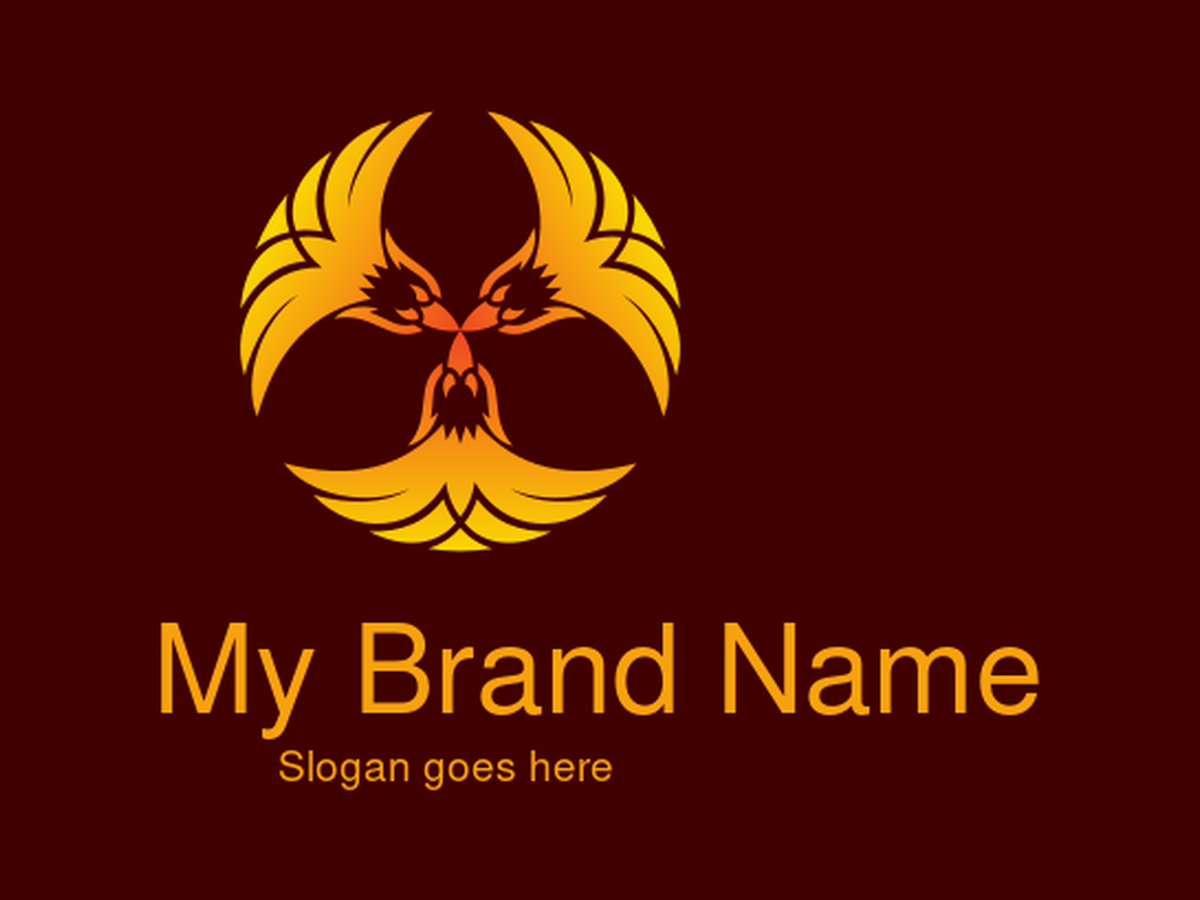 Three Phoenixes in a Fiery Circle Logo for a Gaming Team or Security Company